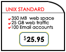 webhosting - unix standard plan