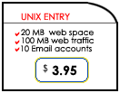 webhosting - unix entry plan
